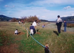 Un grupo de voluntarios/as